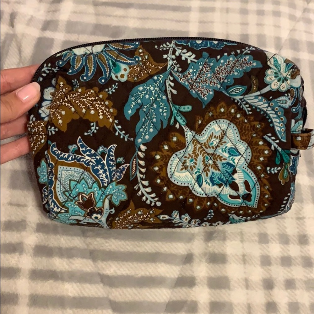 Vintage Brown and Teal Vera Bradley Makeup Bag